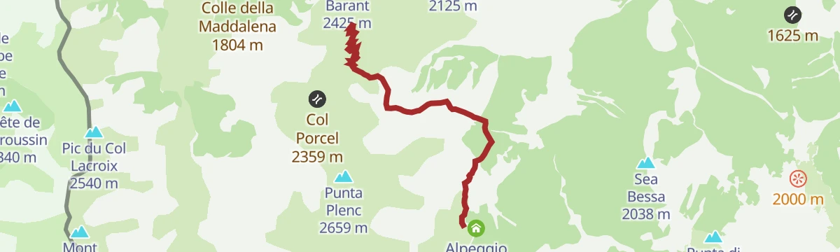 Route map: Giro del Monviso: Tappa 1 Rifugio Barbara Lowrie